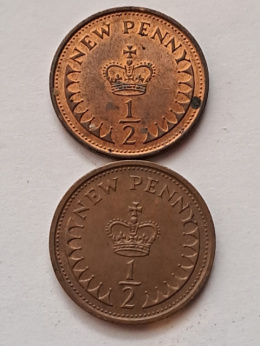 Wielka Brytania 1/2 Penny 1971-1974 r