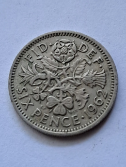 Wielka Brytania 6 Pence 1962 r