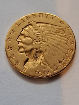 2 i 1/2 Dolara Indianin 1914 r
