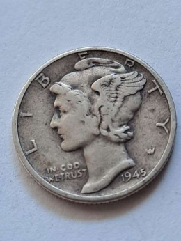 USA 10 Centów Mercury 1945 r