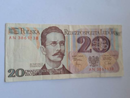 Banknot 20 zł Romuald Traugutt 1982 r seria AN