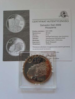 Hiszpania 10 Euro Salvador Dali 2009 r