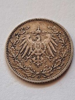 Niemcy 1/2 Marki Wilhelm II 1906 r G