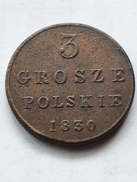 Królestwo Kongresowe 3 Grosze Polskie 1830 r FH