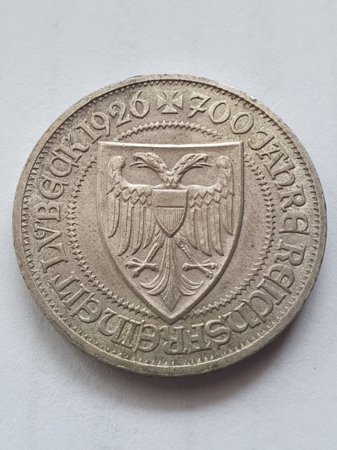 Niemcy 3 Marki Lubeka 1926 r