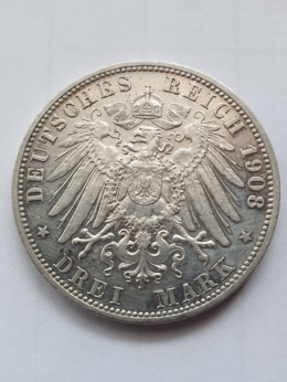 Niemcy 3 Marki Meiningen 1908 r