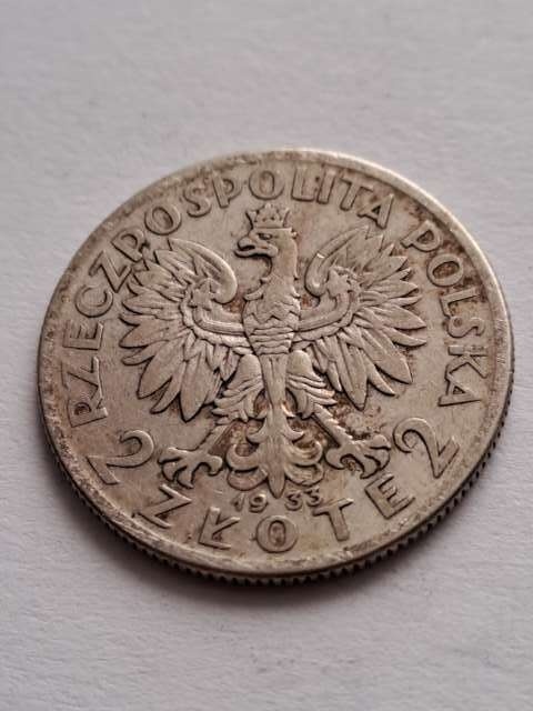 2 zł Głowa Kobiety 1933 r