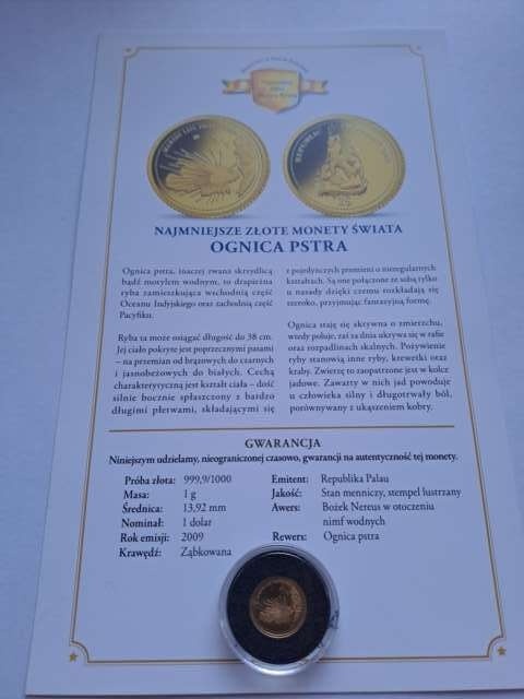 Palau 1 dolar Ognica Pstra 2009 r