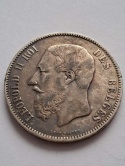 Belgia 5 Franków Leopold II 1873 r