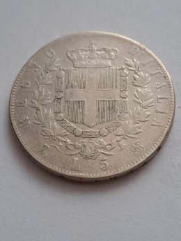 Włochy 5 Lir Emanuel II 1874 r