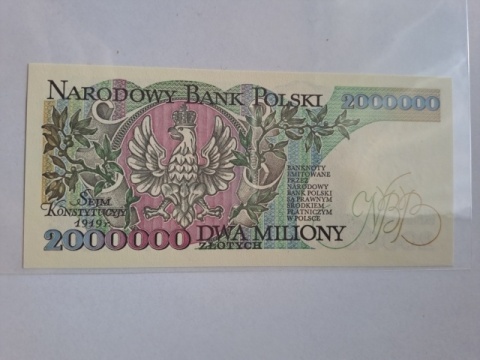 Banknot 2000000 zł J. Paderewski z błędem 1992 r