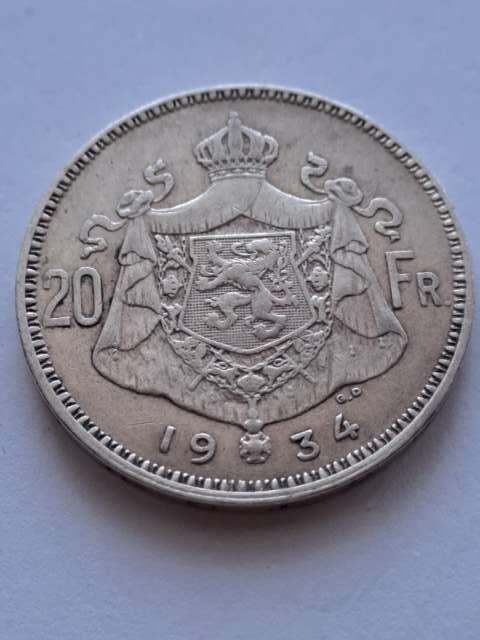 Belgia 20 Franków Albert I 1934 r