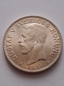 Szwecja 2 Korony Gustaf V 1938 r