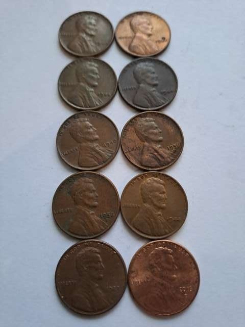 USA zestaw 10 szt 1 Cent różne lata