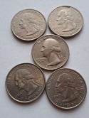 USA 25 Centów zestaw 5 szt