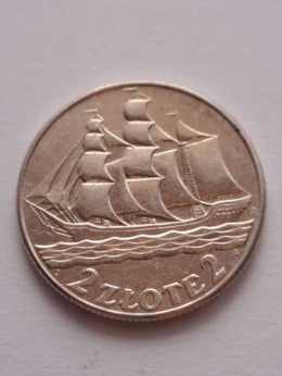 2 zł Żaglowiec 1936 r