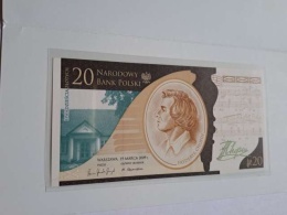 Banknot 20 zł Fryderyk Chopin 2009 r stan UNC