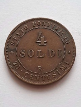 Państwo Kościelne 4 Soldi 1868 r