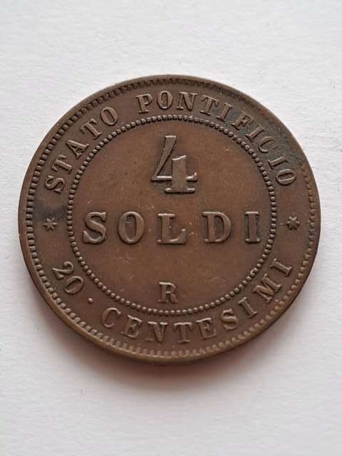 Państwo Kościelne 4 Soldi 1868 r