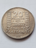 Francja 20 Franków Trzecia Repubika 1933 r