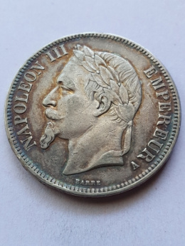 Francja 5 Franków Napoleon III 1867 r A