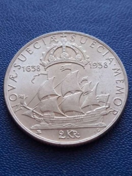 Szwecja 2 Korony Delawere 1938 r