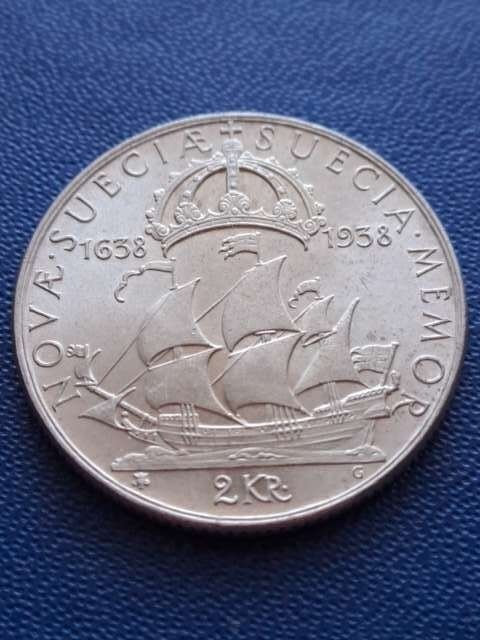 Szwecja 2 Korony Delawere 1938 r