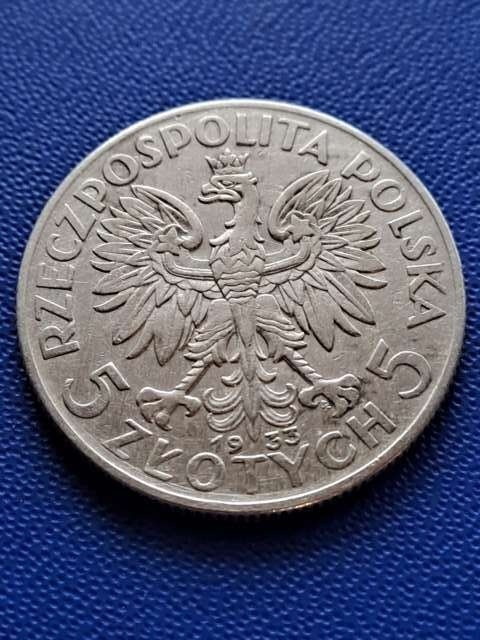 5 zł Głowa Kobiety 1933 r
