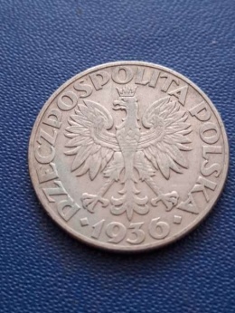 5 zł Żaglowiec 1936 r