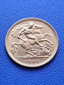 Wielka Brytania 1/2 Suwerena Edward VII 1906 r