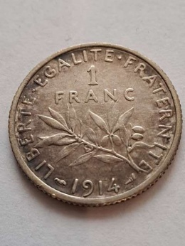 Francja 1 Frank Trzecia Republika 1914 r