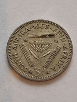 Suid Afrika 3 pensy Elżbieta II 1956 r
