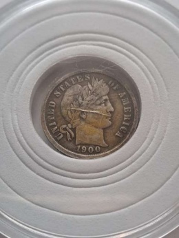 USA 10 Centów Barber 1900 r