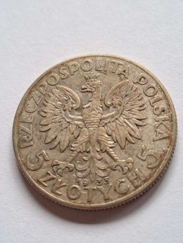 5 zł Głowa Kobiety 1933 r