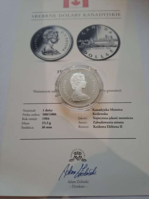 Kanada 1 Dolar 150 lat Toronto 1984 r