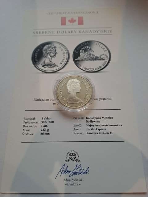 Kanada 1 Dolar Pacific Expres 1986 r