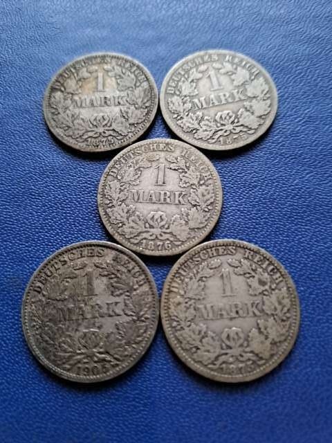 Niemcy 1 Marka zestaw 5 szt różne lata