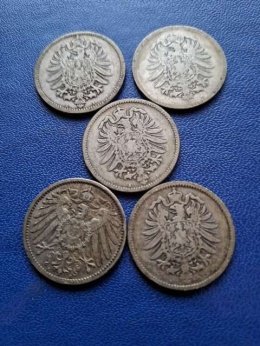 Niemcy 1 Marka zestaw 5 szt różne lata