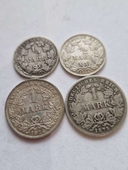 Niemcy 1 i 1/2 marki 4 szt