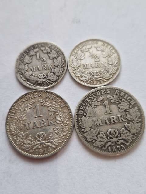 Niemcy 1 i 1/2 marki 4 szt