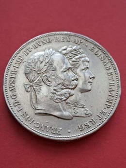 Austria 2 Floreny Srebrna rocznica ślubu 1879 r