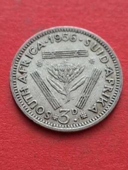 Suid Afrika 3 pensy Elżbieta II 1956 r