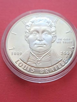 USA Dollar Louis Braille 1809 - 2009 r