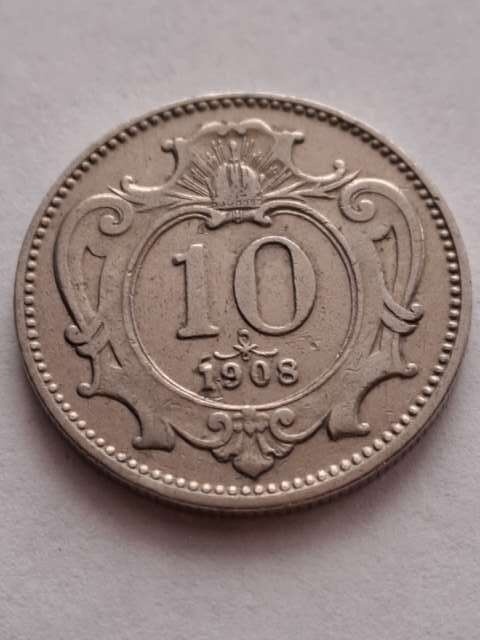 Austria 10 haler Franciszek Józef 1908 r