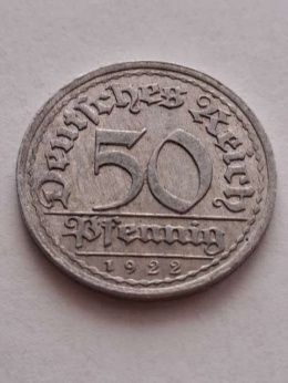 Niemcy 50 Pfenning Weimar 1922 r G