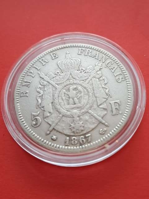 Francja 5 Franków Napoleon III 1867 r