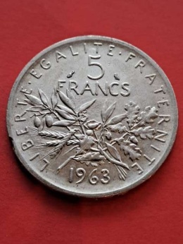 Francja 5 Franków 1963 r