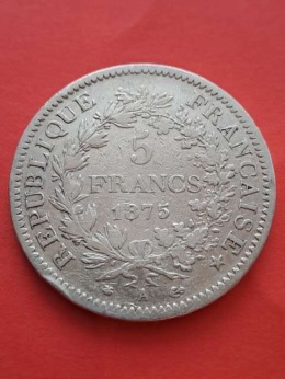 Francja 5 Franków Herkules 1875 r