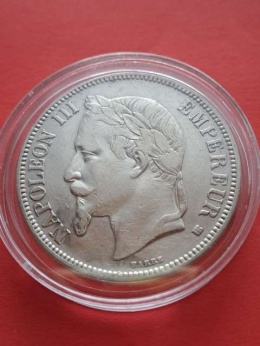 Francja 5 Franków Napoleon III 1868 r