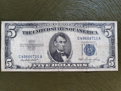 SA 5 Dollars Silver Certificate 1953 r
